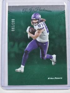 lot 67 image: T.J. Hockenson 2023 Panini Green Foil Parallel No. 194 and Numbered 91299