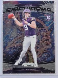 lot 79 image: J.J. McCarthy Rookie 2024 Panini Fireworks No. 18
