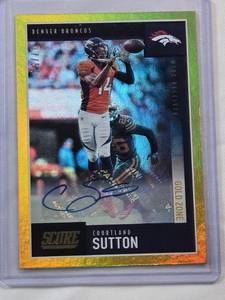 lot 81 image: Courtland Sutton Rookie 2020 Panini Gold Zone Auto #123