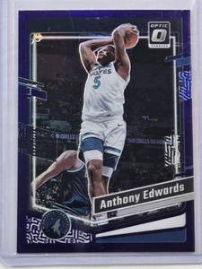 lot 83 image: Anthony Edwards 2023-24 Panini Purple Prizm No. 59