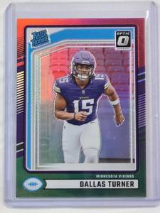 lot 87 image: Dallas Turner Rated Rookie 2024 Panini Donruss Prizm #331