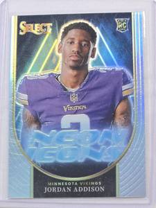 lot 91 image: Jordan Addison Rookie 2023 Panini Silver Prizm Insert NI-JAD Neon Icons