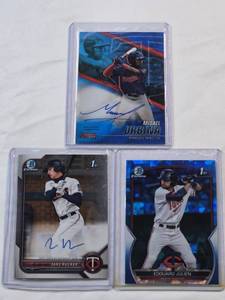 lot 96 image: Lot of 3 Autos Misael Urbina Numbered 147150, Edouard Julien, Jake Rucker