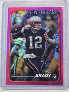 lot 97 image: Tom Brady 2024 Topps Pink Refractor SP #120 Numbered 253399
