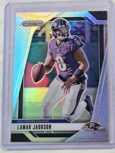 lot 98 image: Lamar Jackson 2024 Panini Silver Holo Prizm #19