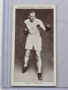 lot 99 image: Billy Wells 1938 Boxing Personalities Churchmans Cigarettes #38 Vintage Boxing Card