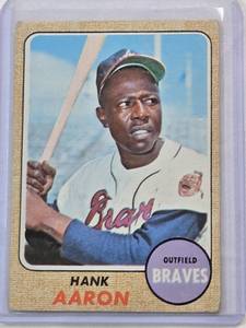 lot 105 image: Hank Aaron 1968 Topps No. 110 Vintage Baseball Card