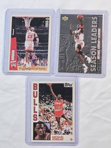 lot 110 image: Lot of 3 Michael Jordan Cards