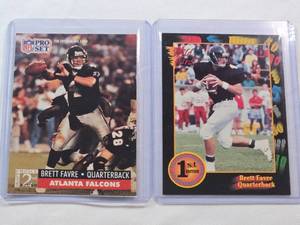 lot 133 image: Lot of 2 Brett Favre Rookie Cards