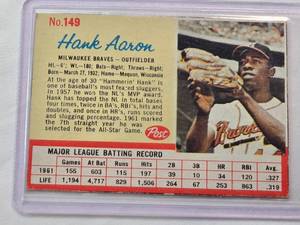 lot 134 image: Hank Aaron 1962 Post No.149 Vintage Baseball Card