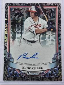 lot 135 image: Brooks Lee Rookie 2024 Bowman On Card Auto Refractor No. PA-BL and Numbered 55100