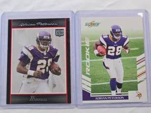 lot 137 image: Lot of 2 Adrian Peterson Rookie Cards