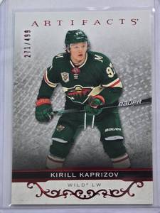 lot 156 image: Kirill Kaprizov 2021-22 Upper Deck Artifacts No. 109 and Numbered 271499