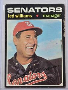 lot 158 image: Ted Williams 1971 Topps No. 380 Vintage Baseball Card