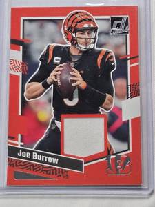 lot 159 image: Joe Burrow 2023 Panini Donruss Relic DTH-JB