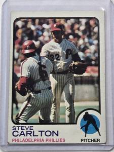 lot 164 image: Steve Carlton 1973 Topps #300 Vintage Baseball Card