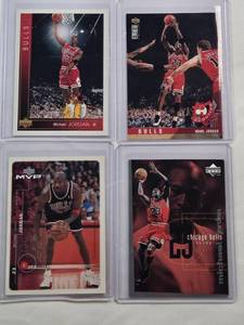 lot 169 image: Lot of 4 Michael Jordan Cards