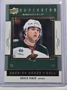 lot 177 image: Brock Faber Rookie 2023-24 Upper Deck Superstar No. HR36
