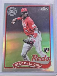 lot 188 image: Elly De La Cruz Rookie 2024 Topps Chrome Refractor No. 89CB-11