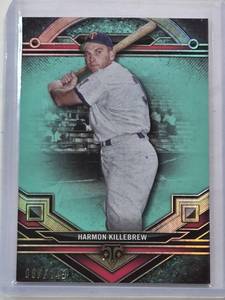lot 189 image: Harmon Killebrew 2021 Topps Aqua No. 100 and Numbered 97149