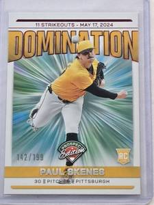 lot 190 image: Paul Skenes Rookie 2024 Panini Prospect Edition #6 and Numbered 142199