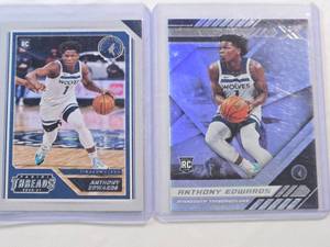 lot 196 image: Lot of 2 Anthony Edwards Rookie Cards  Panini Chronicles #87, Panini Chronicles Xr #295
