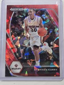 lot 208 image: Stephen Curry 2021 Panini Ruby Cracked Ice No. 56