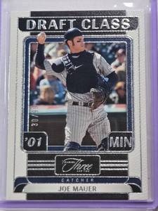lot 215 image: Joe Mauer 2024 Panini Three and Two Thick Stock No.41 and Numbered 3099