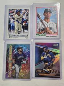 lot 221 image: Lot of 4 Julio Rodriguez Cards including Rookie Cards and Inserts