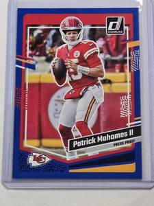 lot 228 image: Patrick Mahomes 2023 Panini Donruss Blue SP Press Proof No. 149