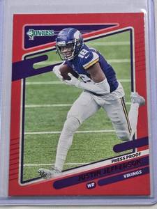 lot 239 image: Justin Jefferson 2021 Donruss Red Press Proof #127
