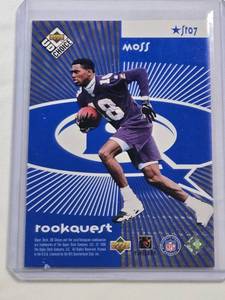 lot 247 image: Randy Moss Rookie 1998 Upper Deck Rookquest with Jerry Rice Starquest