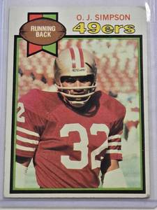 lot 252 image: O. J. Simpson 1979 Topps No. 170 Vintage Football Card