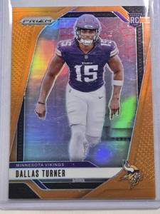 lot 253 image: Dallas Turner Rookie 2024 Panini Prizm Orange Prizm #324 and Numbered 34249