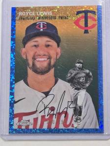 lot 256 image: Royce Lewis 2023 Topps Blue Refractor No.  217 and Numbered 180199