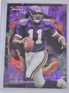 lot 258 image: Daunte Culpepper 2024 Topps RARE Black Refractor No. 226 and Numbered 96125