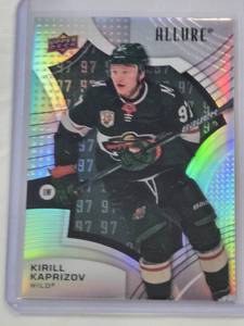 lot 262 image: Kirill Kaprizov 2021-22 Upper Deck Allure Silver Holo No. 40 and Numbered 199199
