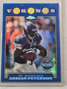 lot 270 image: Adrian Peterson 2008 Topps Pro Bowl Blue Refractor TC133