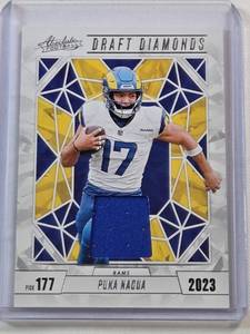 lot 275 image: Puka Nacua 2024 Panini Absolute Football Relic DJ-PNA