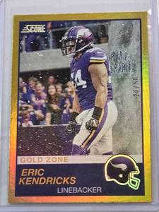 lot 276 image: Eric Kendricks 2019 Panini Gold Zone SP #242 and Numbered 2050