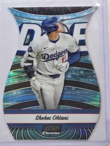 lot 278 image: Shohei Ohtani 2024 Stadium Chrome Die Cut Blue Refractor TRI-2