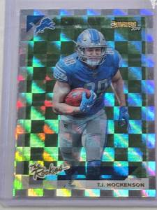 lot 299 image: T.J. Hockenson Rookie 2019 Panini Refractor TR-21