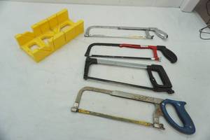 lot 24 image: Miter Box and Hacksaws