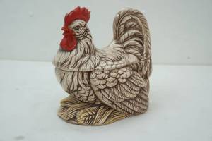 Vintage Ceramic Rooster Cookie Jar 8"x8"