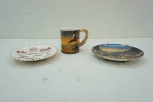 lot 48 image: Terry Redlin Mug & Dave Barnhouse Plate