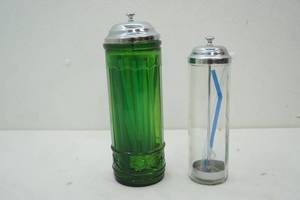 lot 60 image: Vintage Glass Straw Dispenser
