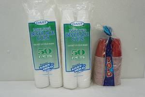 lot 177 image: Dart Styrofoam Cups & Solo Cups (NEW)