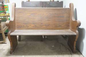 Antique Oak Church Pew 53" wide