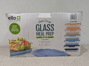 lot 19 image: NEW ELLO LEAK-PROOF GLASS MEAL PREP 10PC. SET