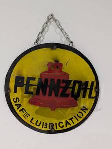 lot 58 image: HANDMADE METAL SIGNS (PENNZOIL)